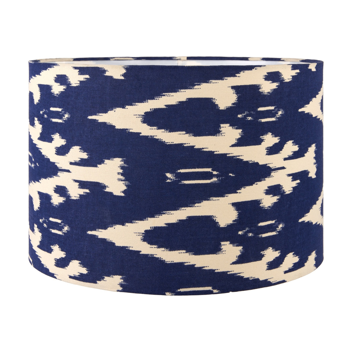 Lars Ocean Blue Ikat Cylinder Lampshade - 35cm