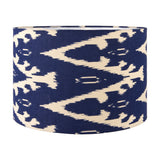 Lars Ocean Blue Ikat Cylinder Lampshade - 35cm