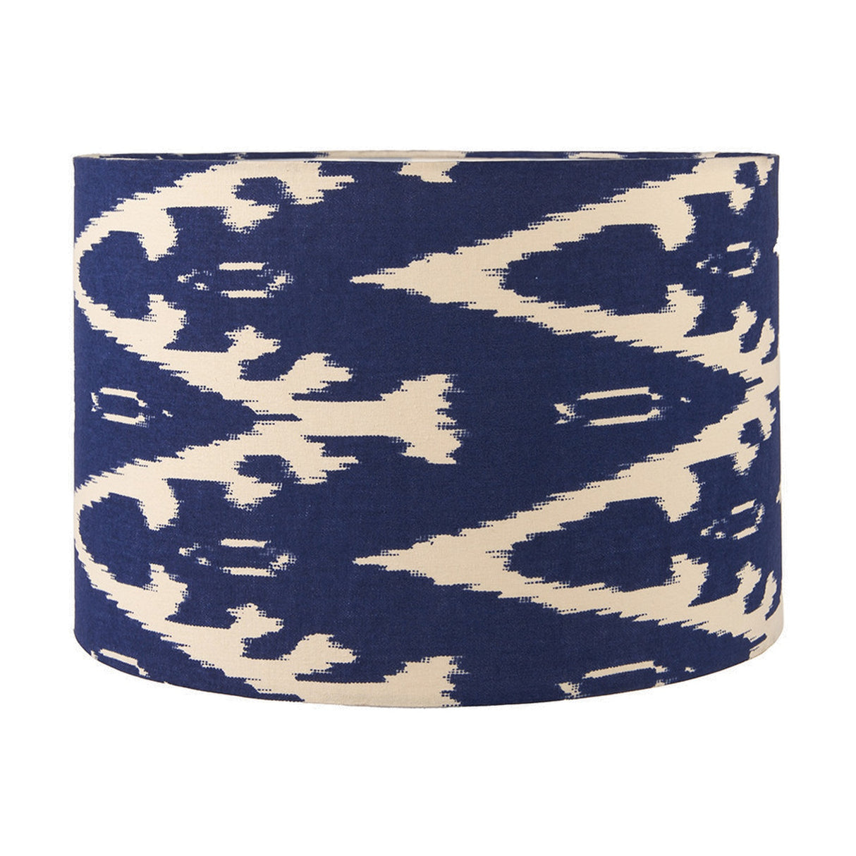 Lars Ocean Blue Ikat Cylinder Lampshade - 35cm