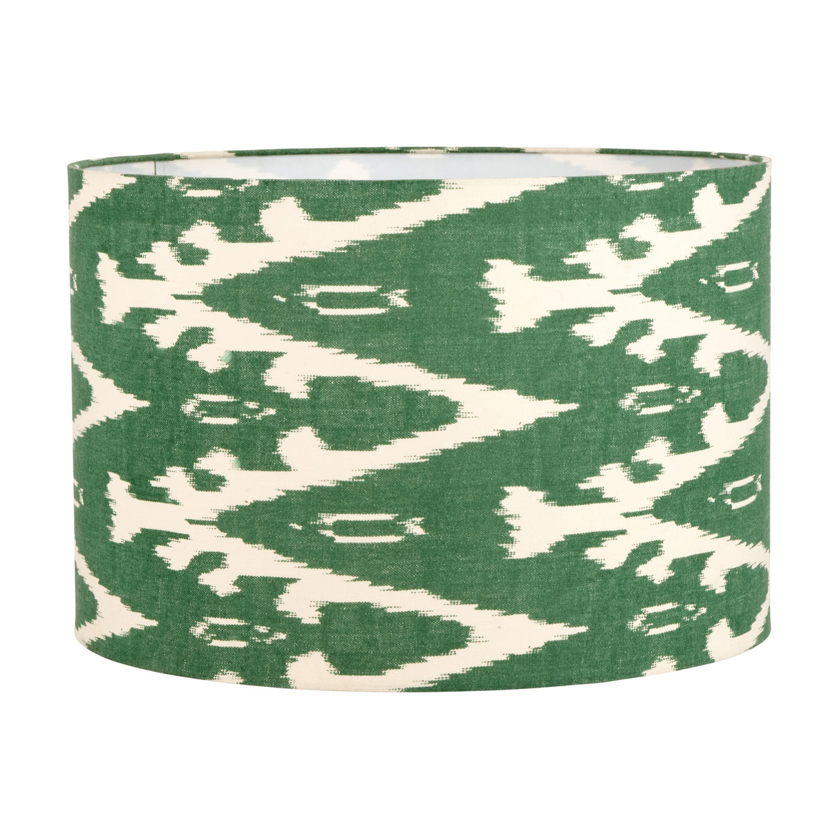 Lars Racing Green Ikat Cylinder Lampshade - 35cm