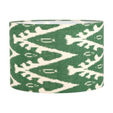 Lars Racing Green Ikat Cylinder Lampshade - 35cm