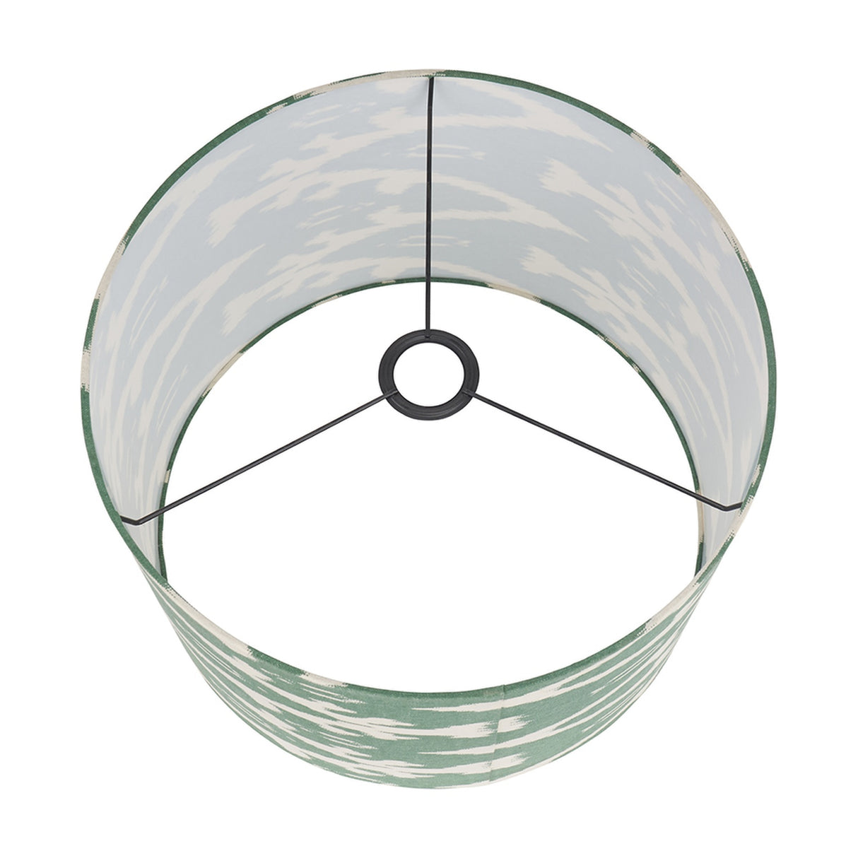 Lars Racing Green Ikat Cylinder Lampshade - 35cm