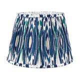 Izara Ocean Blue Ikat Pleated Tapered Lampshade - 30cm