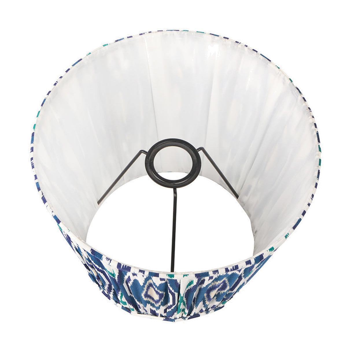 Izara Ocean Blue Ikat Pleated Tapered Lampshade - 30cm
