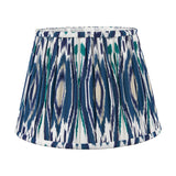 Izara Ocean Blue Ikat Pleated Tapered Lampshade - 35cm
