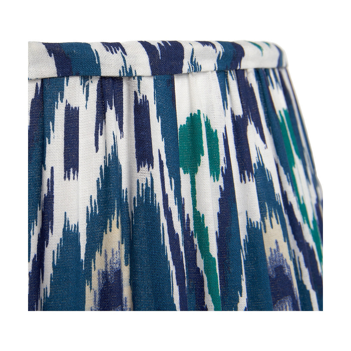 Izara Ocean Blue Ikat Pleated Tapered Lampshade - 35cm