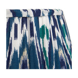 Izara Ocean Blue Ikat Pleated Tapered Lampshade - 35cm