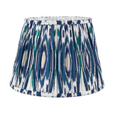 Izara Ocean Blue Ikat Pleated Tapered Lampshade - 40cm