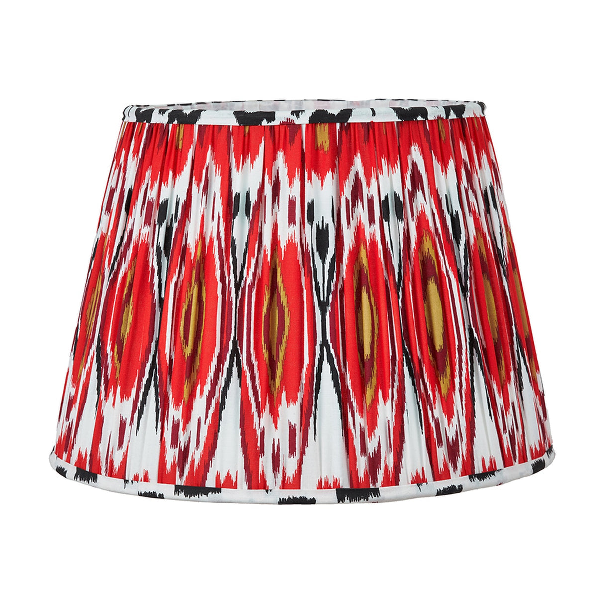 Izara Red Ikat Pleated Tapered Lampshade - 40cm