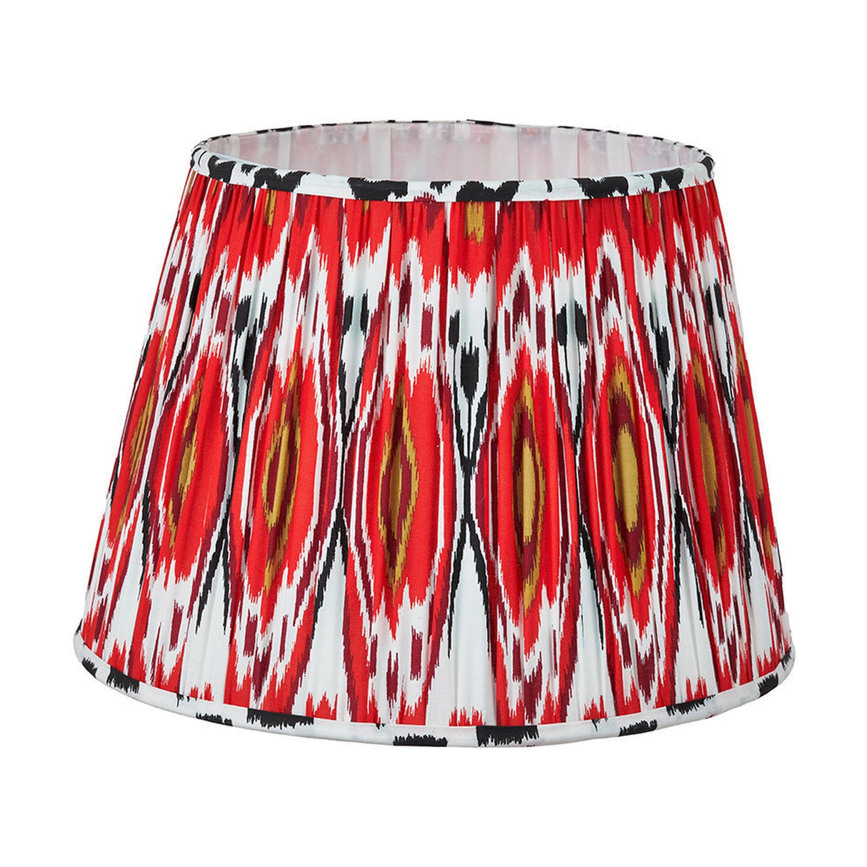 Izara Red Ikat Pleated Tapered Lampshade - 40cm