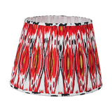 Izara Red Ikat Pleated Tapered Lampshade - 40cm
