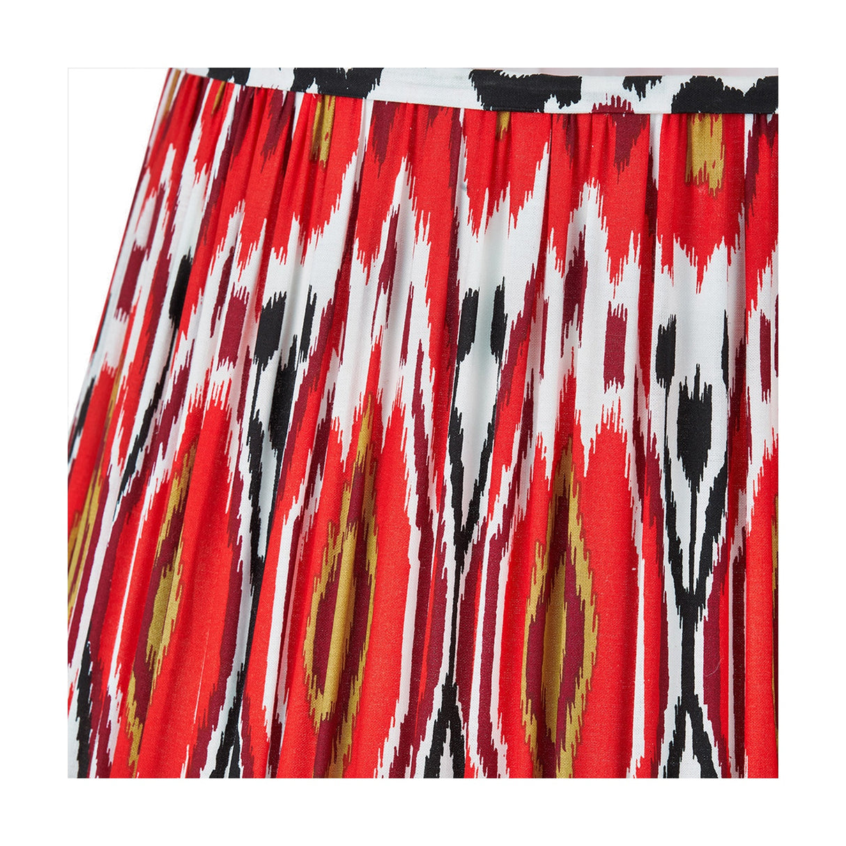 Izara Red Ikat Pleated Tapered Lampshade - 40cm
