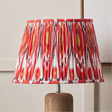 Izara Red Ikat Pleated Tapered Lampshade - 40cm