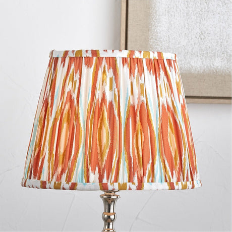 Izara Cinnamon Ikat Pleated Tapered Lampshade - 45cm