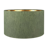 Stellan Green Slubbed Silk Mix Gold Lined Cylinder Lampshade - 35cm