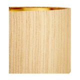 Close-up of the Stellan Gold Slubbed Silk Mix Lined Cylinder Lampshade, 40cm, showing textured fabric exterior and gold-lined interior on a plain background.