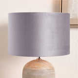 Rene Light Grey Velvet Cylinder Lampshade - 35cm
