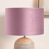 Rene Blush Velvet Cylinder Lampshade - 40cm