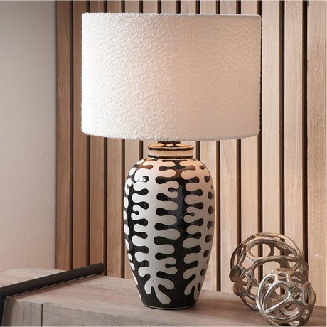 Rouen White Boucle Cylinder Lampshade - 40cm