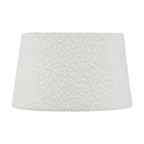 Martigues White Boucle Tapered Lampshade, 35cm wide, in a textured white fabric with a modern tapered shape, shown against a plain white background.