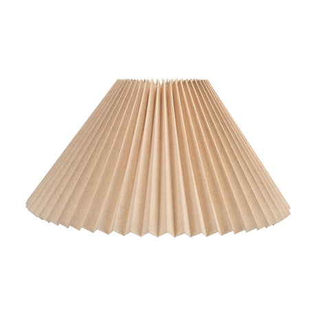 Amelia Linen Hard Pleated Tapered Lampshade in natural fabric, 45cm wide with a finely pleated finish and downward-facing taper, shown on a plain white background.