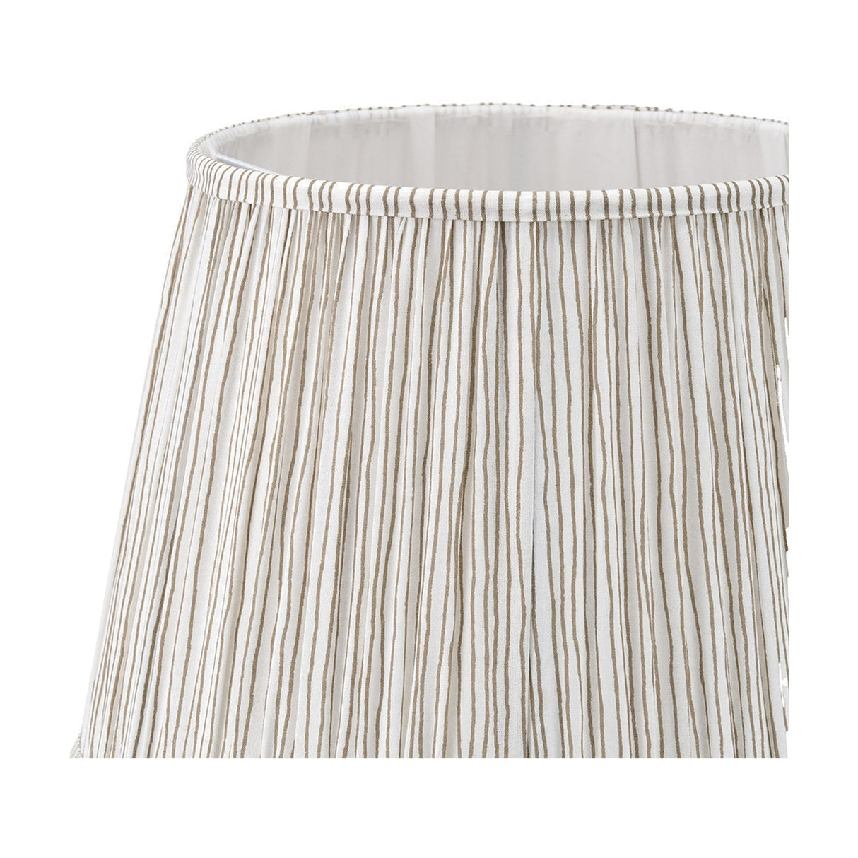 Thiago Natural Stripe Pleated Tapered Lampshade - 40cm