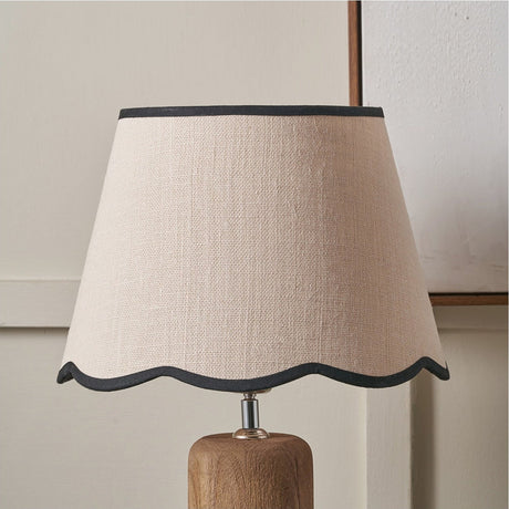 Tabitha Cream Jute Scalloped Edge Tapered Lamp Shade - 25cm