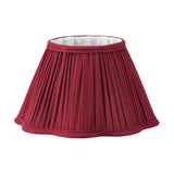 Malia Mulberry Red Pleated Scalloped Tapered Lamp Shade - 25cm
