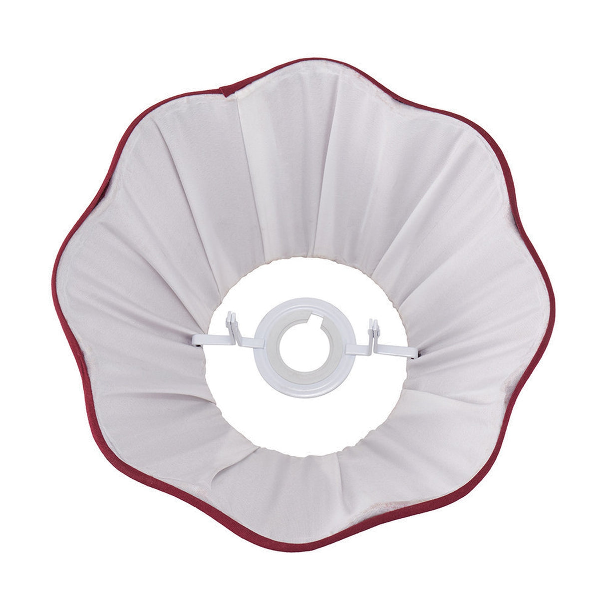 Malia Mulberry Red Pleated Scalloped Tapered Lamp Shade - 25cm
