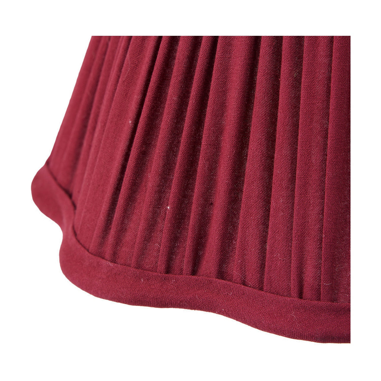 Malia Mulberry Red Pleated Scalloped Tapered Lamp Shade - 25cm