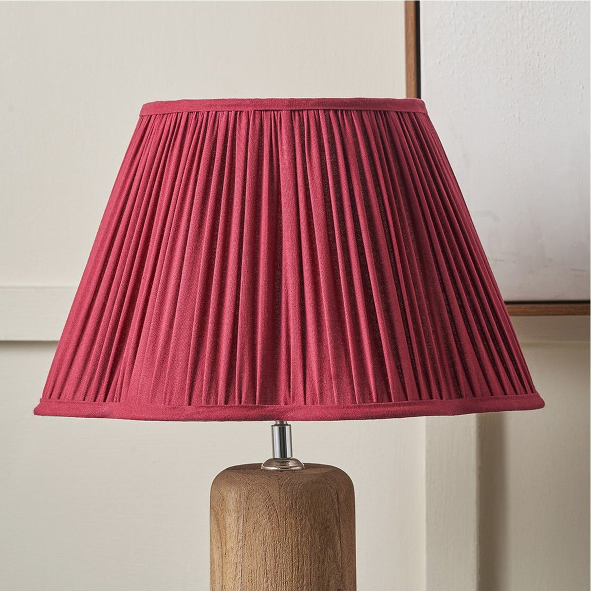Malia Mulberry Red Pleated Scalloped Tapered Lamp Shade - 25cm