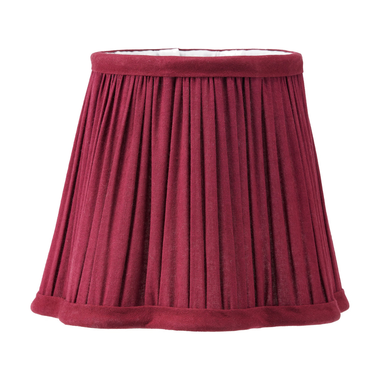 Malia Mulberry Red Pleated Scalloped Tapered Lamp Shade - 18cm