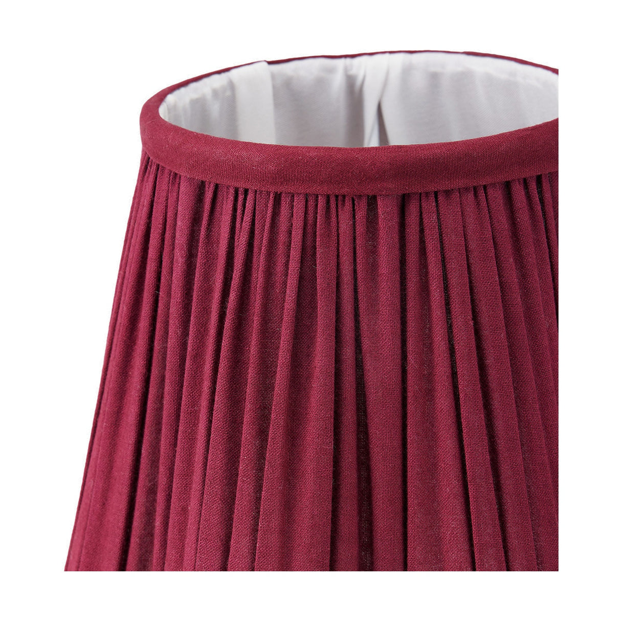 Malia Mulberry Red Pleated Scalloped Tapered Lamp Shade - 18cm