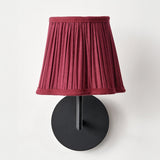 Malia Mulberry Red Pleated Scalloped Tapered Lamp Shade - 18cm