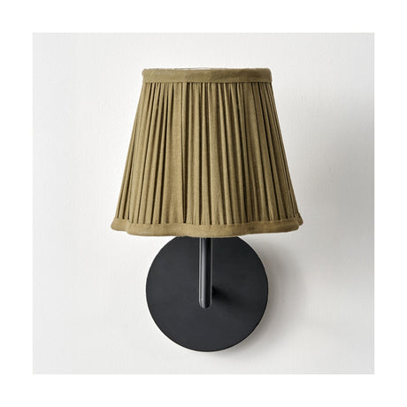Malia Olive Green Pleated Scalloped Tapered Lamp Shade - 18cm