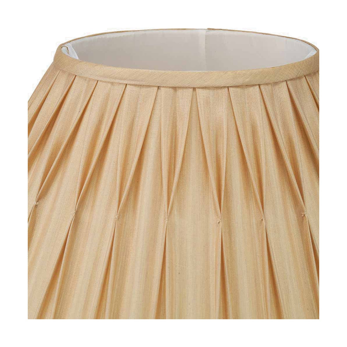 Garbo Gold Silk Mix Pinch Pleated Tapered Lampshade - 50cm