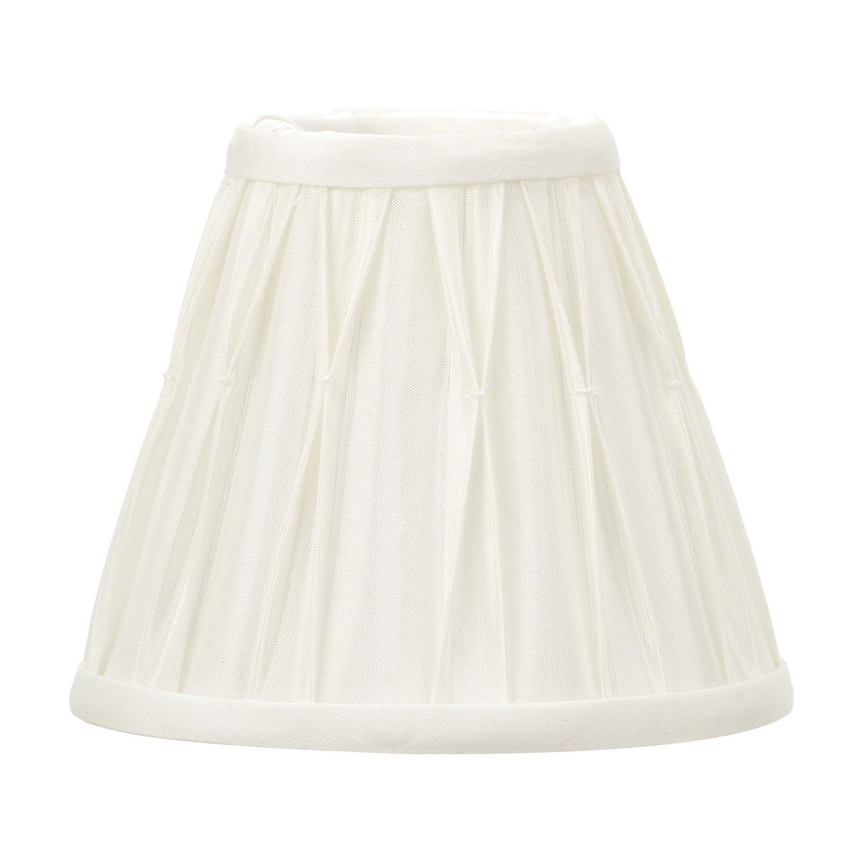 Garbo Cream Silk Mix Pinch Pleated Tapered Candle Clip Lampshade