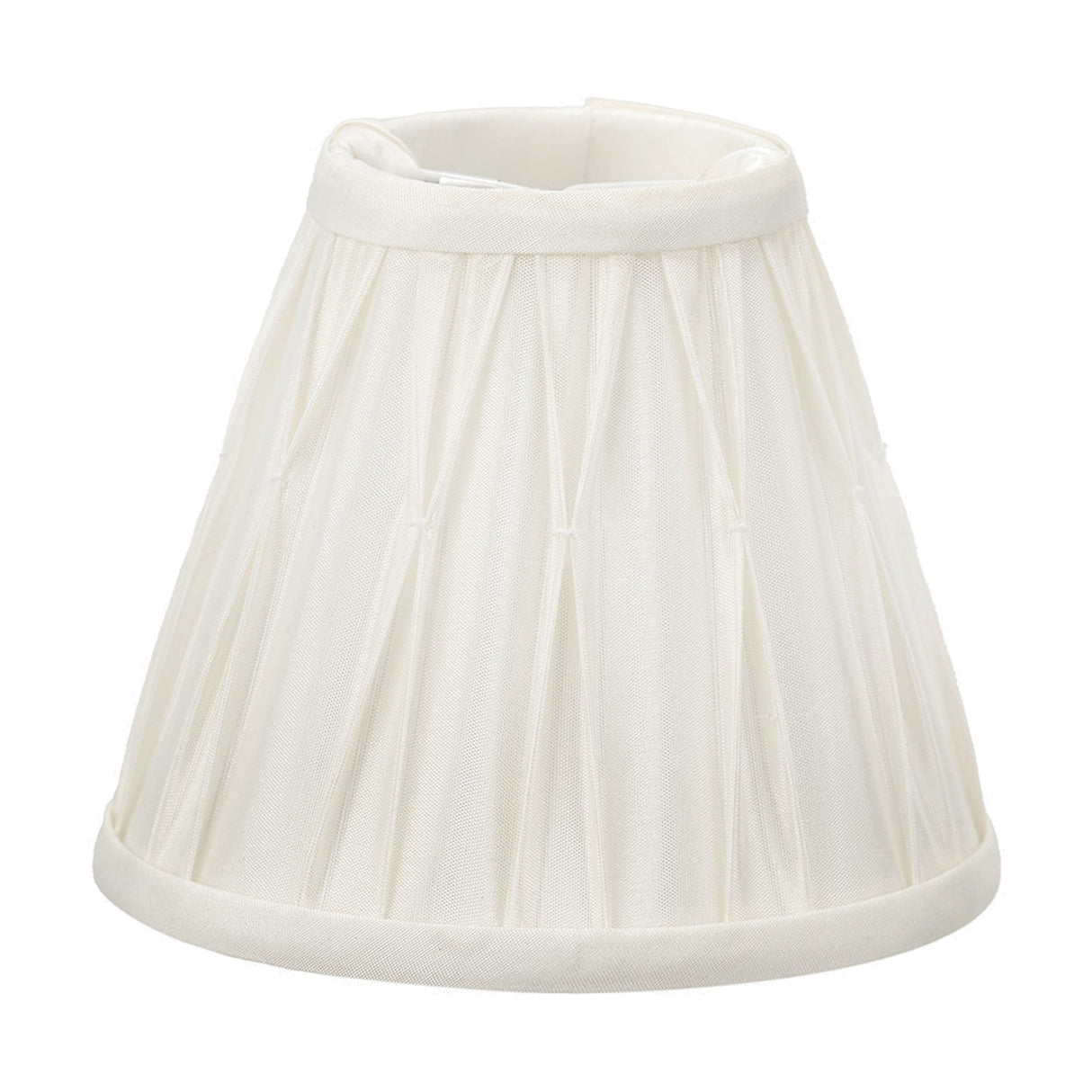 Garbo Cream Silk Mix Pinch Pleated Tapered Candle Clip Lampshade