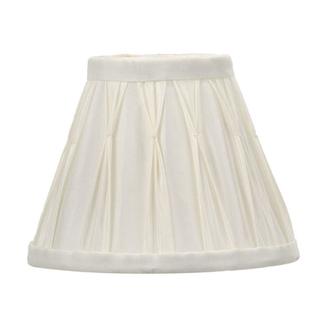 Garbo Cream Silk Mix Pinch Pleated Tapered Lampshade - 20cm