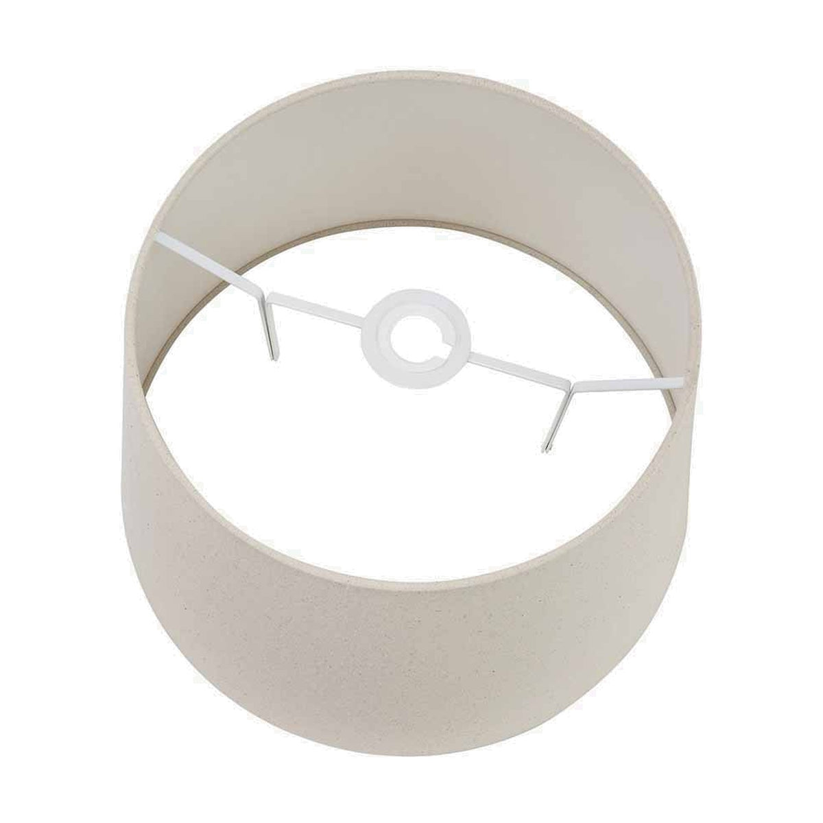 Coast Cream Calico Tapered Lampshade, 50cm, shown from above revealing the white fitter frame and cream fabric interior against a plain white background.