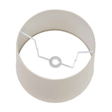 Coast Cream Calico Tapered Lampshade in 50cm, shown from above with white metal fitter frame, cream fabric drum shape, on a plain white background.
