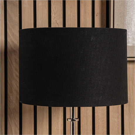 Lino Black Self Lined Linen Cylinder Lampshade - 25cm
