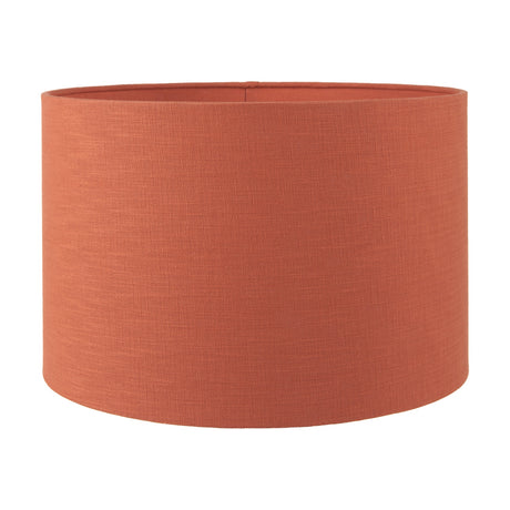 Lino Cinnamon Self Lined Linen Cylinder Lampshade, 40cm, in a textured cinnamon-orange fabric with a simple drum shape, shown on a plain white background.