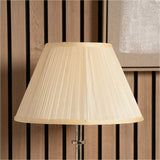 Bacall Almond Silk Knife Pleated Empire Lampshade - 45cm