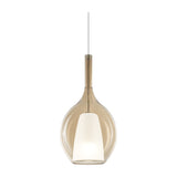 Kalique Raindrop Pendant Light 180mm - Chrome & Amber Glass
