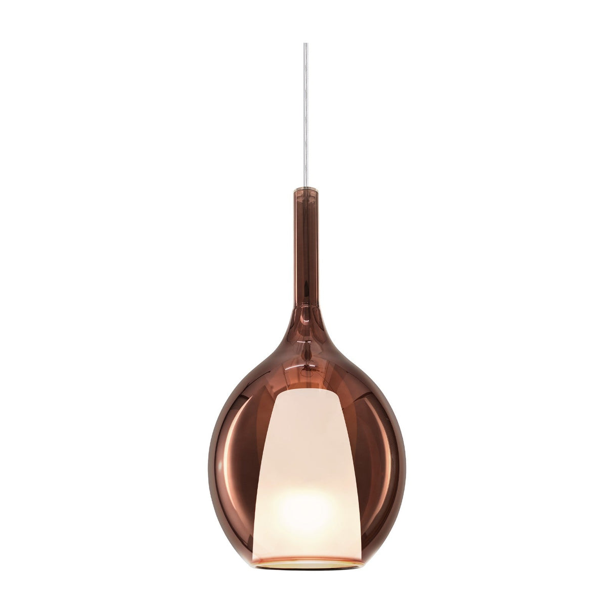 Kalique Raindrop Pendant Light 180mm - Chrome & Copper Glass