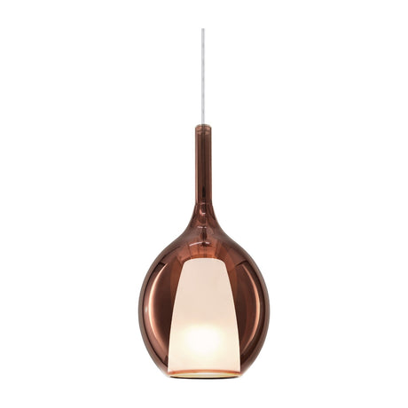 Kalique Raindrop Pendant Light 180mm - Chrome & Copper Glass