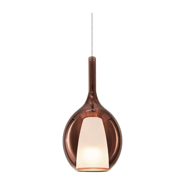 Kalique Raindrop Pendant Light 180mm - Chrome & Copper Glass