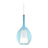 Kalique Raindrop Pendant Light 180mm - Chrome & Light Blue Glass