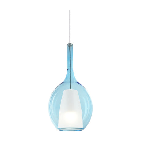 Kalique Raindrop Pendant Light 180mm - Chrome & Light Blue Glass
